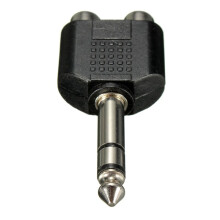 3X 6.35mm 1/4 Inch Male Stereo to 2 Dual RCA Female Y Splitter Audio Adapter Converter