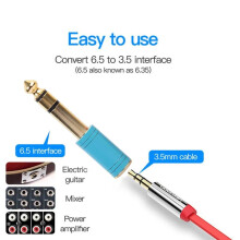 3Pcs 6.5mm 6.35mm 1/4Inch Male to 3.5mm 1/8Inch Female Jack Stereo Headphone AUX Cable Audio Adapter Plug