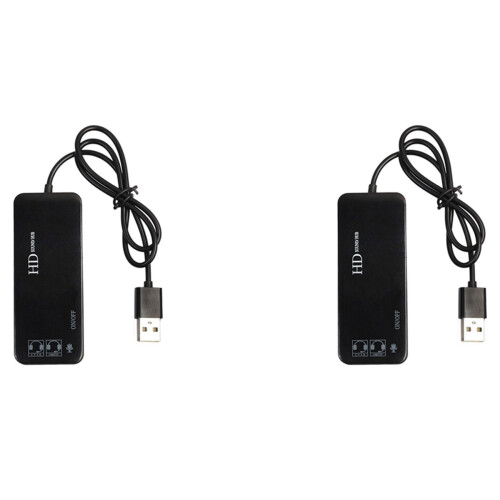 2X 3 Porte USB 2.0 Hub External 7.1Ch Scheda Audio Auricolare Microfono Adattatore per PC Nero