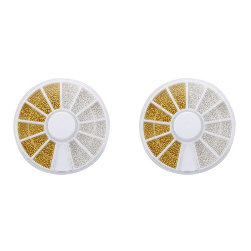 600pcs Caviar Micro-Bille Perle Beads Or/Argent Nail Art Ongles Manucure