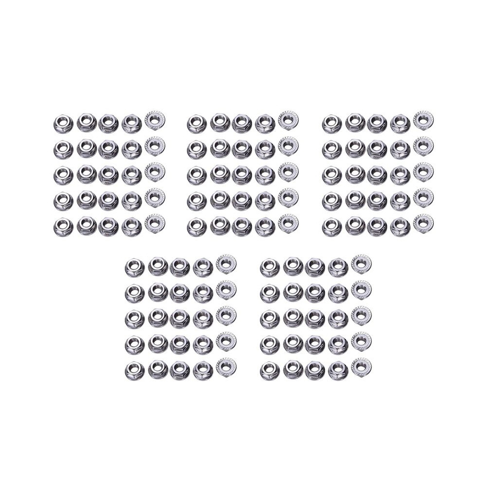 125 Pcs 304 Stainless Steel Serrated Flange Metric Hex Lock Nuts M6 4713687162119