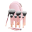 Makeup Brush Sets 10pcs Pink Mini with Bag 1