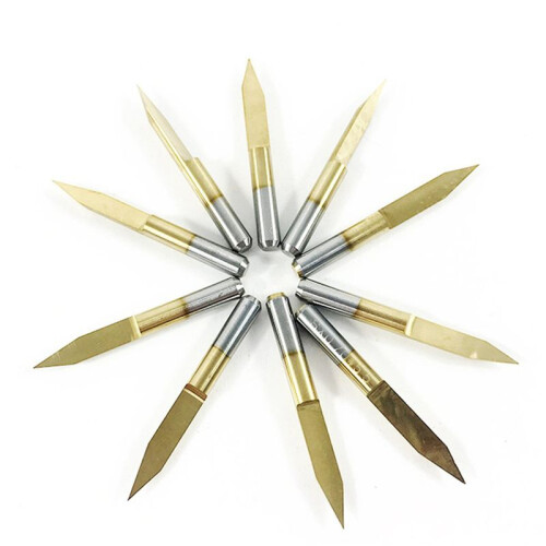 30Pcs 30 Degree 0.1mm Tip Titanium Coated Flat Bottom Carbide PCB Engraving Bits V-Shape CNC Router Cutter Cutting Tool 2