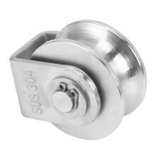 2Pcs 2 Inch Roller Wheel Bearings U Pulley Wheels Heavy Duty Grooved Wheel for Material Handling and Moving