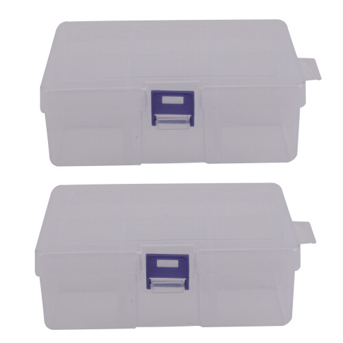 2X 6 Removable Plastic Storage Box Jewelry/Earring/Tools Container Organizer 1