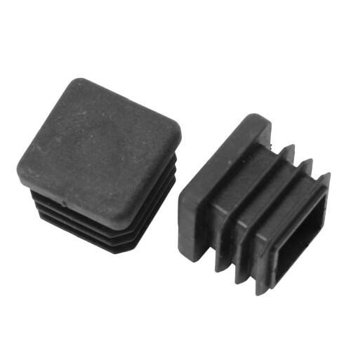 200pcs Plastic Square Tube Inserts End Blanking Caps 20mm x 20mm Black 2