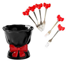 Sophisticated Ceramic Vessel Stores 6 Nonrust Pastry Forks-RK 2