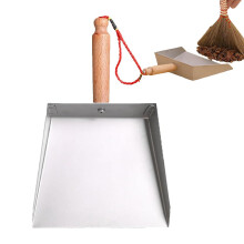 Mini Dust Pan Stainless Steel Dustpan with Handle, Wide Sweeping Edge for Kitchen Office Desk