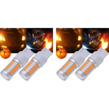 4X 7440, T20 Led Bulbs Amber Yellow 900 Lumens Super Bright Turn Signals Light Parking Light 12V 3.6W (Pack Of 2)