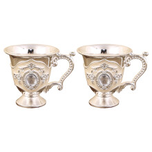 Set van 2 elegante Europese stijlen-zilverachtig wit
