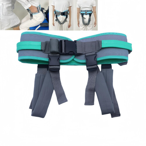 Transfer Belt for Elderly with Handles, Quick Release Buckle, AntiSlip Design, Adjustable Medium Green