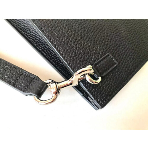 Gucci Zip Pouch Black Leather 771155 28cm 1
