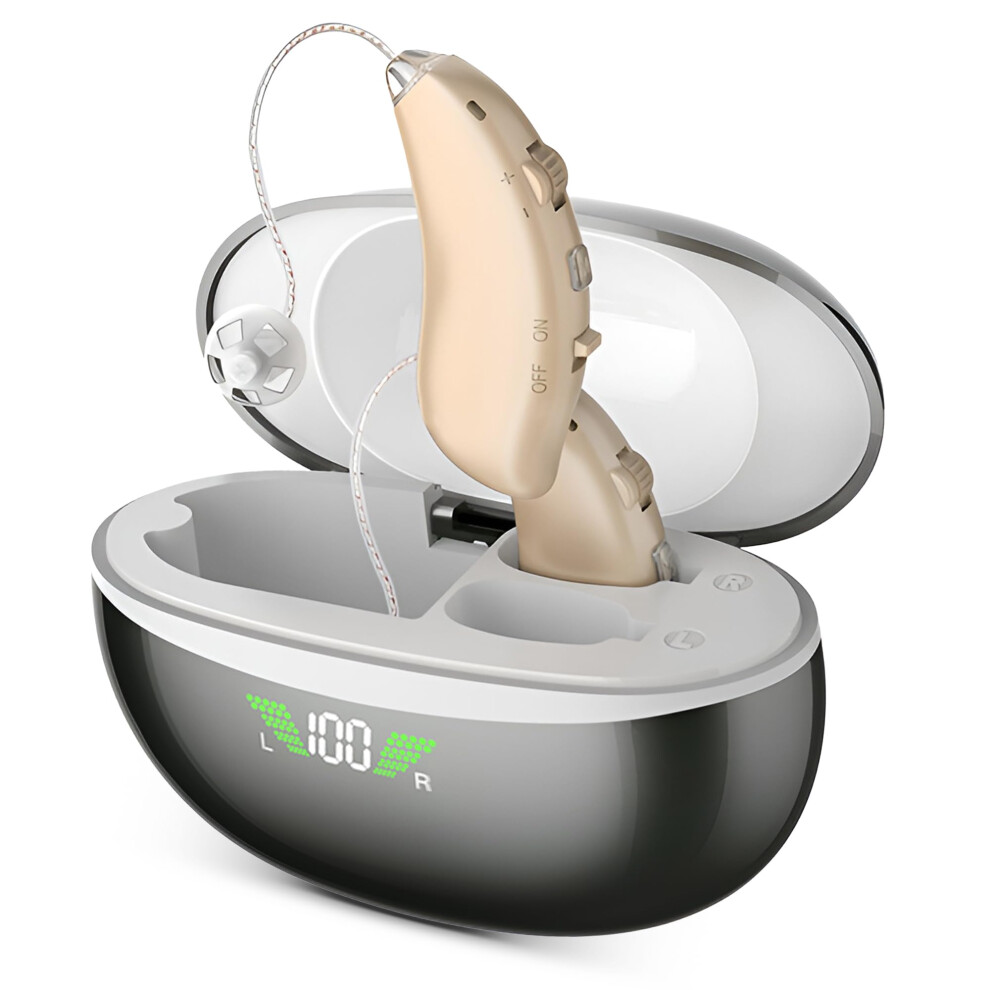 Rechargeable Hearing Aids for Seniors with Intelligent Noise Cancelling and 16Channel Enhancement Behind Ear OTC Amplifiers for Severe Hearing Loss