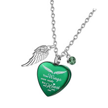 Stainless Steel Pet Remembrances Pendant For Departed Pet-Green