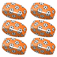 6 Piece Football Design Headwear Breathable And Soft-Orange