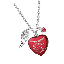 Stainless Steel Pet Remembrances Pendant For Departed Pet-Red