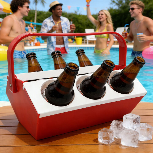 Strong Polypropylene Beverage Case With refrigerating Space-Red 2