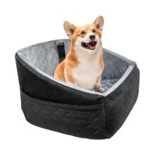 Modern Dog Car Seat Storage Pocket With Breathable-black gray