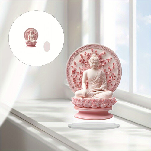 Mindfulness 2D Acrylic Buddhas Statue Meditating Figurine for 1