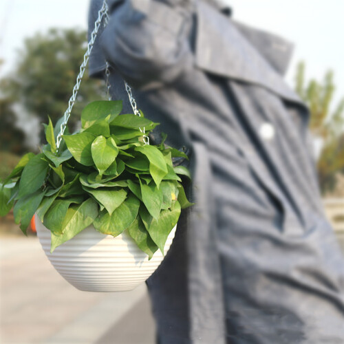 Resin Hanging Planter Container Hanging Flower Indoor-Chocolate 2