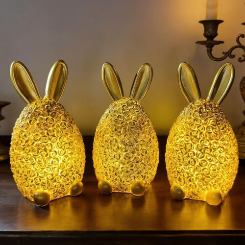 Figurine de lapin en résine, Design élégant de fleur de Rose-1 1