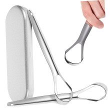 2Pack Stainless Steel Tongue Scraper for Adults, Gentle Effective Cleaning, Fresh Breath Boost
