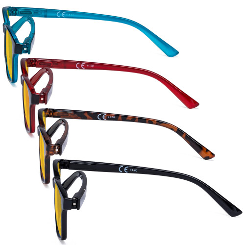 4 Pack Blue Light Blocking Reading Glasses +0.50 Anti Glare Amber Lenses for Computer Use 2