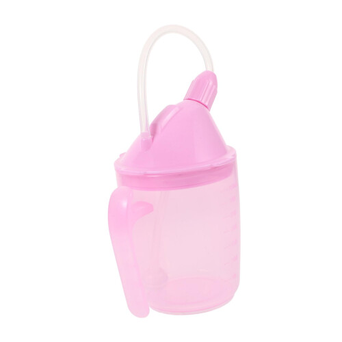 Spill Proof Cup with Straw and Lid for Elderly, Adaptive Drinking Cup with Double Handles