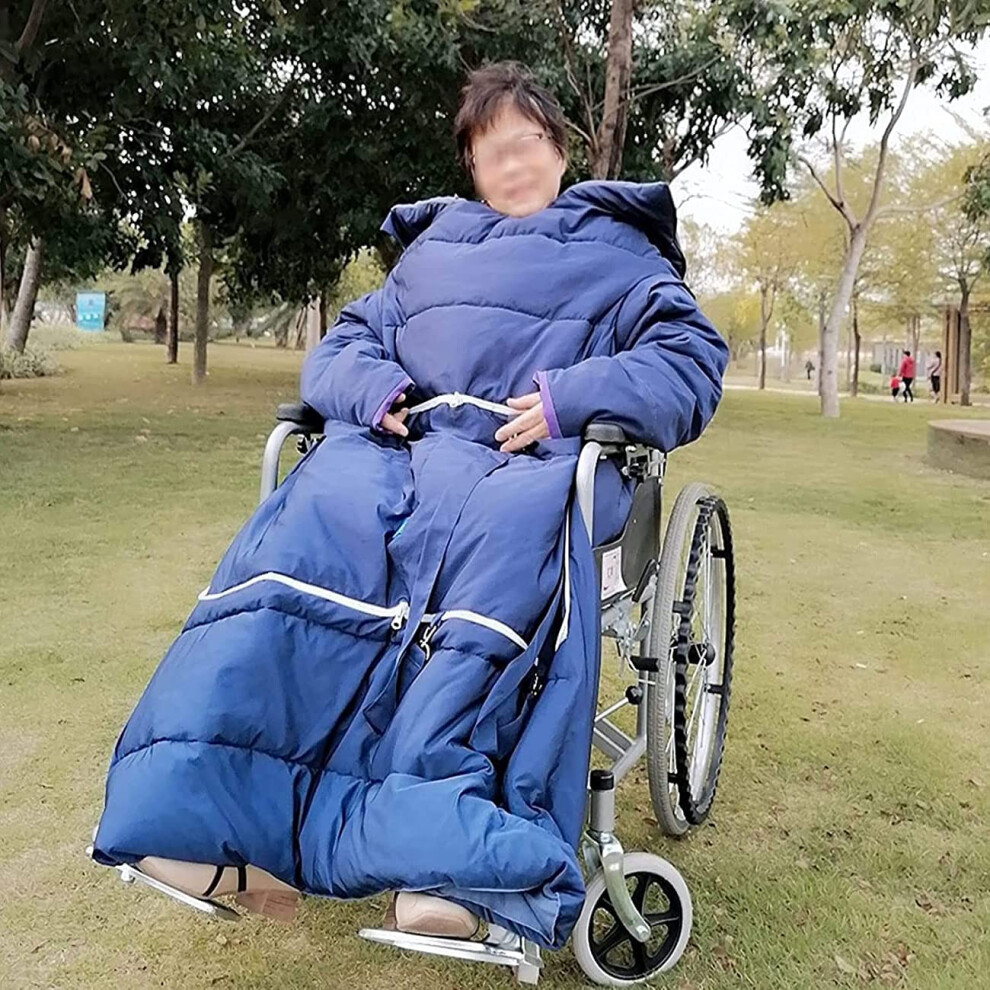 Waterproof Warm Wheelchair Blanket for Adults, Fleece Lap Cover with Universal Fit and Secure Handles