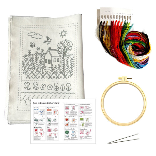 Complete Embroidery Book Sewing Books Set Includes Needle-Set B