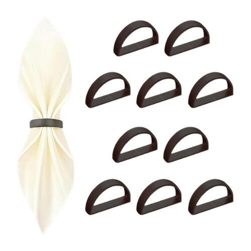 Anneaux de serviette en acier inoxydable, 10 pièces,