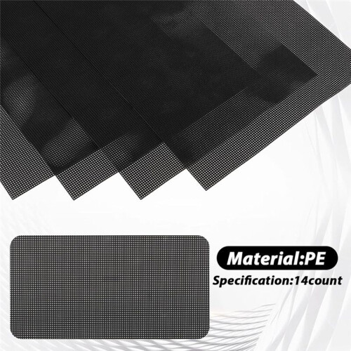 4pcs Plastic Mesh Canvas 14 CT Black Plastic Mesh Canvas Sheets Plastic Mesh Screen for Embroidery, for Crafts DIY 1