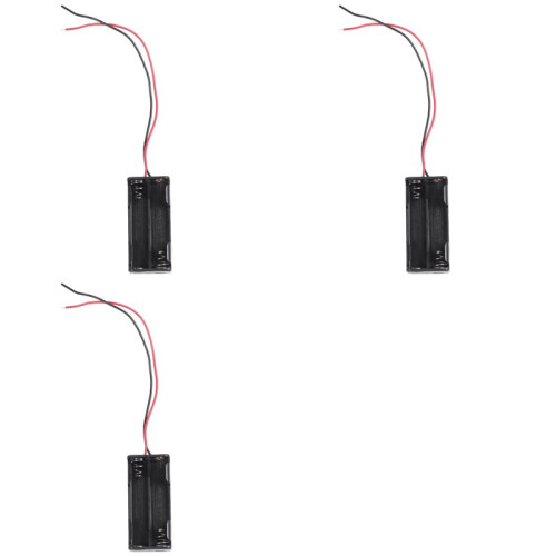 6pcs Black 2-Layers 4 X 1.5V AAA Battery Holder Case Box W Wire Leads
