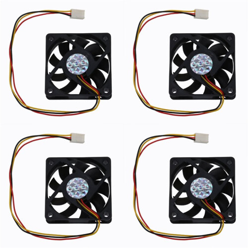 4X CPU-Luefter Kuehlventilator 60 X 60mm Box Computer - Schwarz