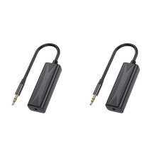 2pcs 3.5mm AUX Audio Anti-Interference Ground Loop Noise Filter Lsolator Cancelling for Home Stereo Car Audio System