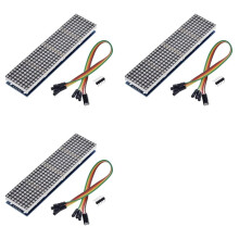 3X MAX7219 Dot Matrix Module 8x8 Common Cathode LED Display 5V 4-in-1 met DuPont Wires Kabel voor DIY Projecten C