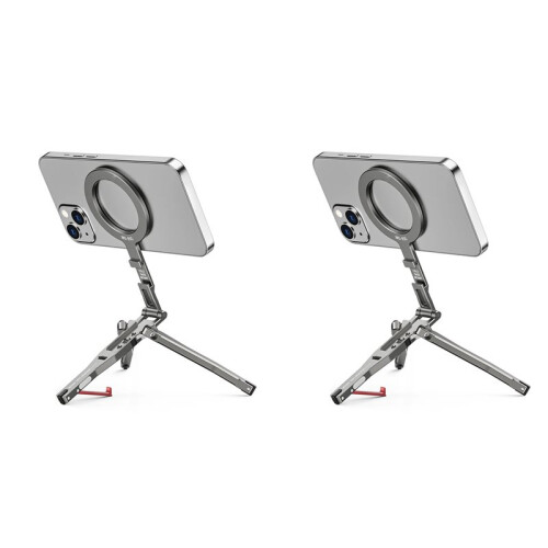 2X Magnetic Pocket Phone Tripod Holder with Hook Foldable  Phone Holder Strap for  Android/