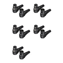 5X Connecteur XLR à Angle Droit à 3 Broches Mâle Femelle XLR Prise Microphone 3 Broches Câble Audio Amplificateur Audio