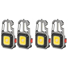 4X Keychain Working Rechargeable Flashlight, 4-in-1 Screwdriver 7-in-1 Wrench 1 Bottle Opener 1 Window Opener