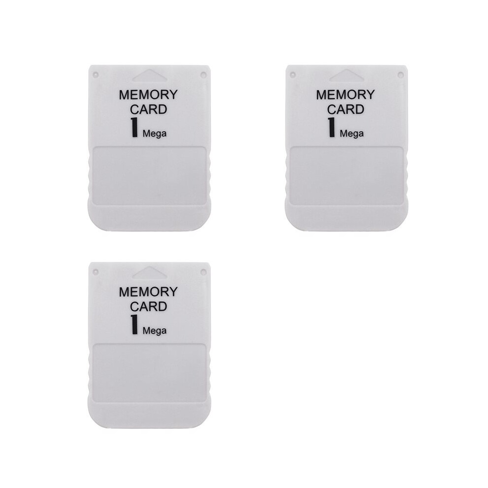 3X For 1 Mega Memory Card For Ps1 Ps One For 1 Game Console Save Game Data Saving Progress 1Mb Memory Card White 6031893148351