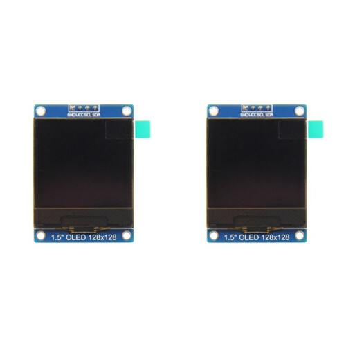 2X Módulo de Tela OLED de 1,5 Polegadas e 4 Pinos SH1107 Drive IC 128x128 IIC I2C Interface para 51 STM32 P22101