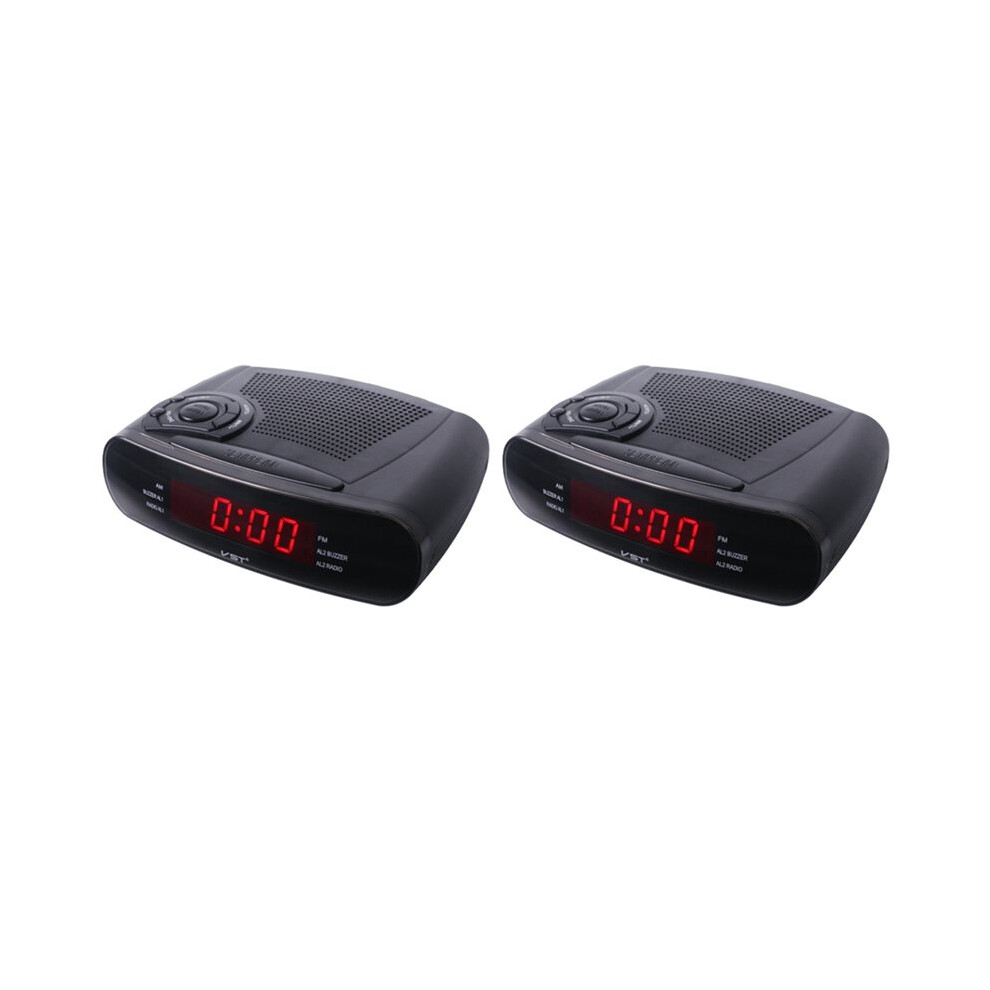 2X Vst Alarm Clock Radio With Am And Fm Channels Led Alarm Clock With Snooze Function Sound System Accessories Brecantia