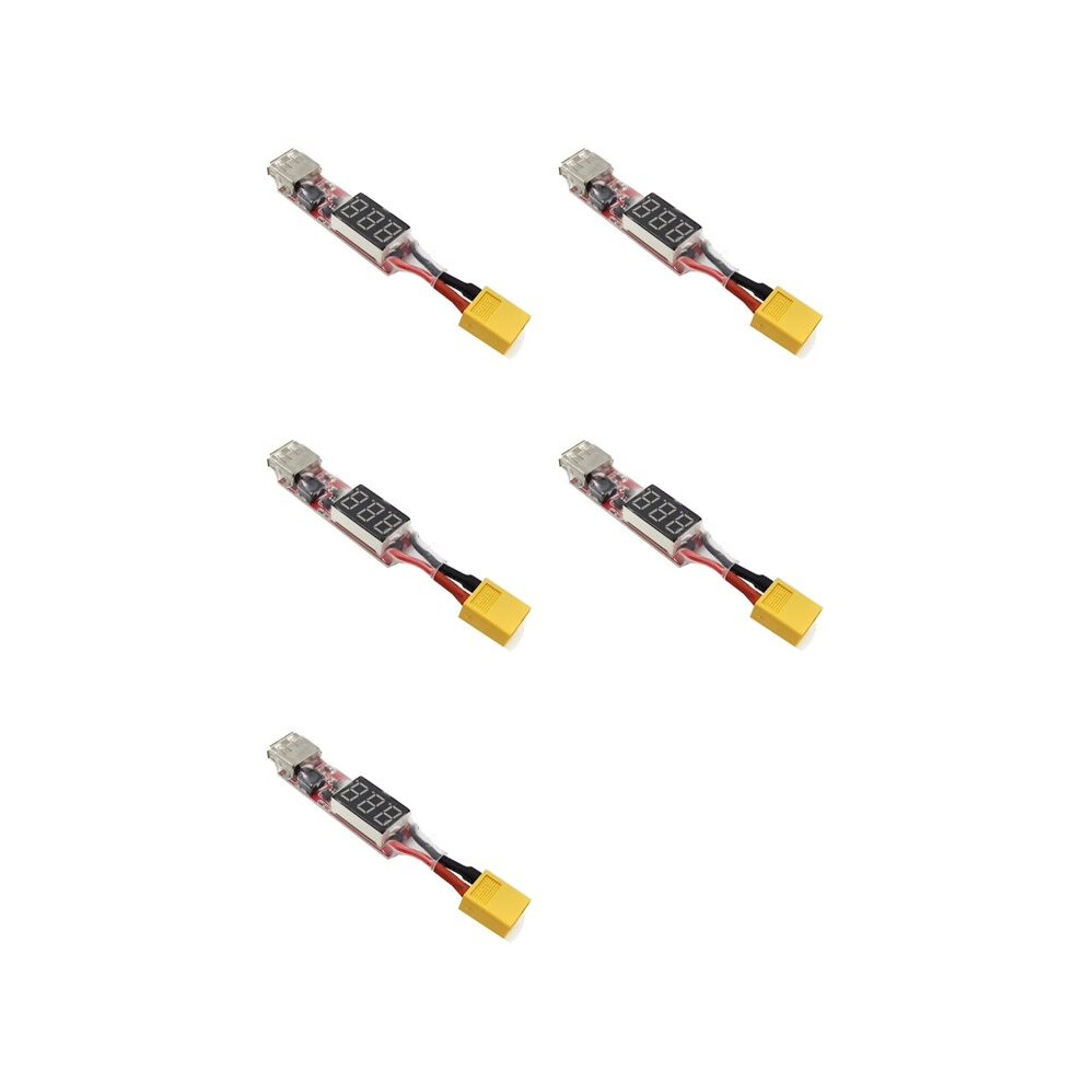 5X 2S-6S Lipo Lithium Battery Xt60 To Usb Charger Converter With Voltage Display Adapter Board 6032117889807