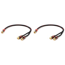 2szt. 30 cm Kabel Rozdzielający RCA Y, Adapter Gniazda Audio, Złącza Męskie na 2 Żeńskie, Sprzęt Audio DIY