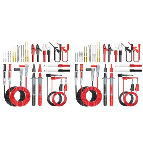 P1308D 50PCS Multimeter Silicone Test Lead Kit with Replaceable Needle Spanner Alligator Clip 4mm Banana Plug
