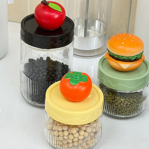 Modern Glass Storage Container Coffee Jar Suitable For-2 2
