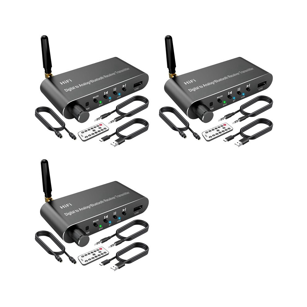 3X 5.1 Transmitter Receiver Digital To Analog Audio Converter Dac Wireless Adaptor, Coax To Analog 6033957311848