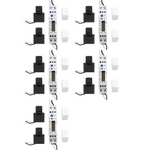 5X 2Phase 3Wires 110V+110V 100A Din Rail 18mm Tuya WIFI Meter Power Consumption Monitor KWh Meter Wattmeter