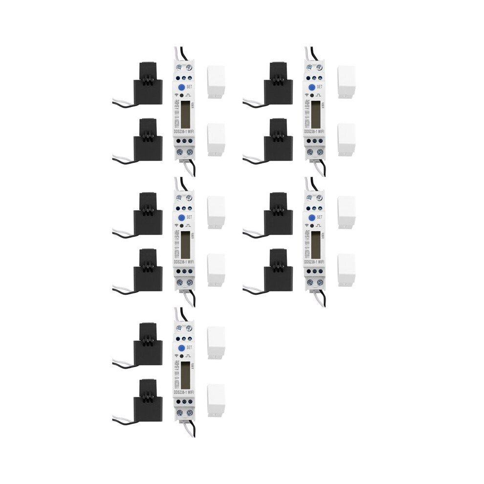 5X 2Phase 3Wires 110V+110V 100A Din Rail 18Mm Tuya Wifi Meter Power Consumption Monitor Kwh Meter Wattmeter 6032755273822