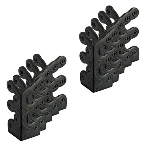 10PC Skiffers Baseboard Corner Protectors,Solid Brass Skirting Board Protectors,Baseboard Corner Protectors Black